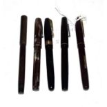 A Waterman's W-5 fountain pen with nib stamped 14ct, a Waterman's 502 fountain pen with nib