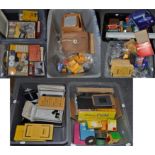 Various darkroom equipment, compact cameras, film and other items (seven boxes)