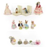 Royal Doulton ladies, Beswick Beatrix Potter figures, Royal Copenhagen model of a mouse, and a