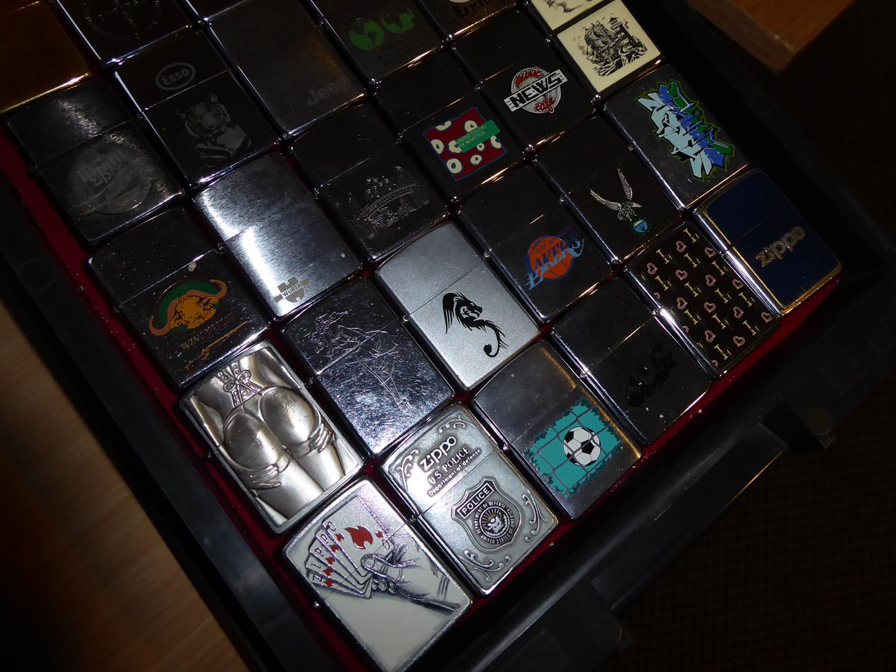 ~ A collection of Zippo lighters including advertising examples (3 trays) - Image 7 of 11