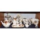 A Royal Albert tea and coffee service decorated in the Old Country Roses pattern (approximately 35