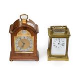 A brass carriage timepiece, the dial signed Page, Keen & Page, Plymouth, together with a