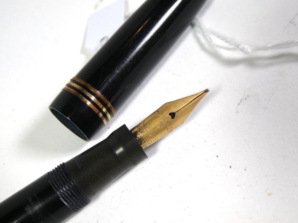 Two Swan No.2 fountain pens with nibs stamped 14ct, a Swan No.3 fountain pen with nib stamped - Image 3 of 6