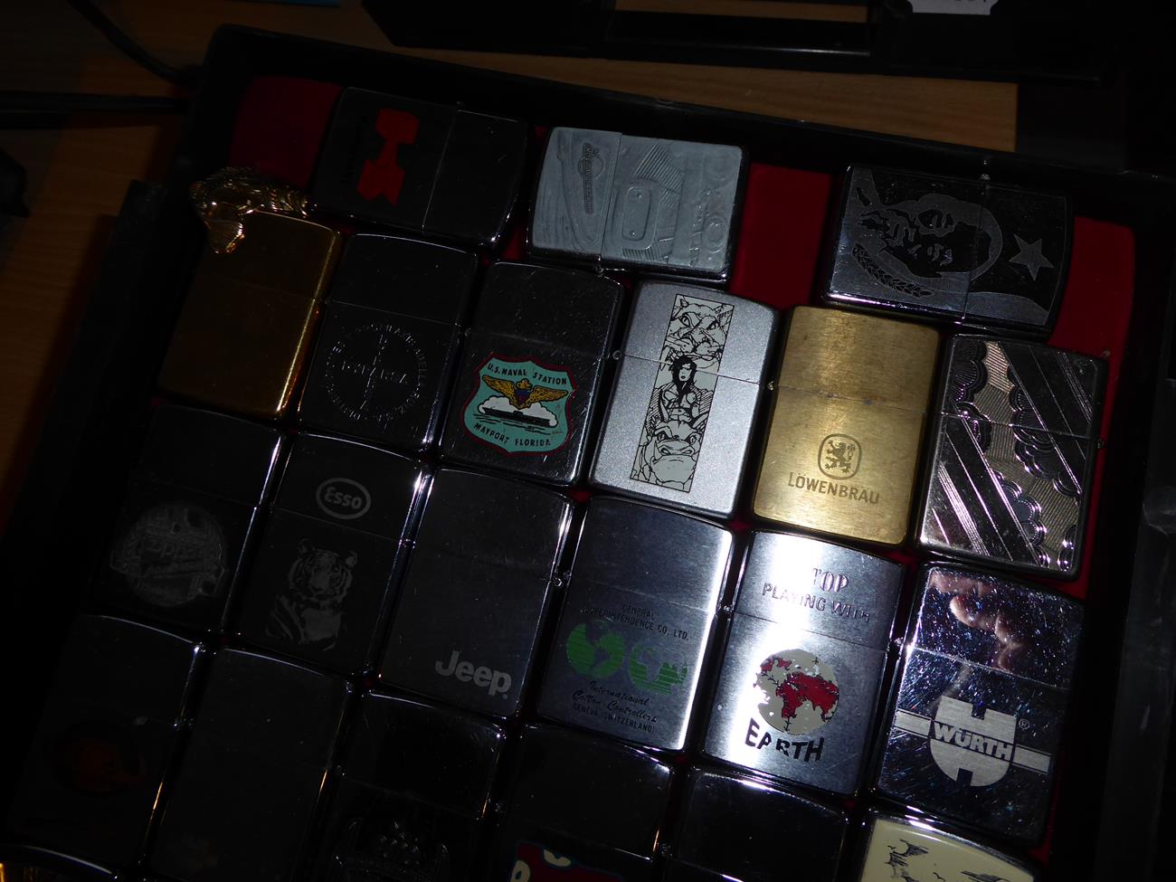 ~ A collection of Zippo lighters including advertising examples (3 trays) - Image 5 of 11