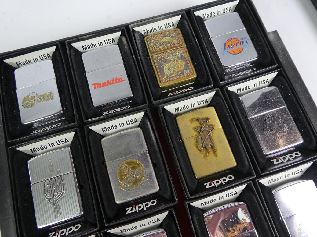 ~ A collection of Zippo lighters including advertising and brass examples (3 trays) - Image 7 of 7