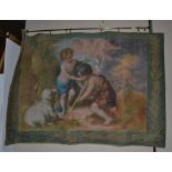 After Bartolome Esteban Murillo, painted wall hanging depicting the infant St John the Baptist