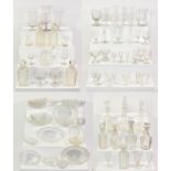 Cut glass including dishes, decanters etc (four trays)