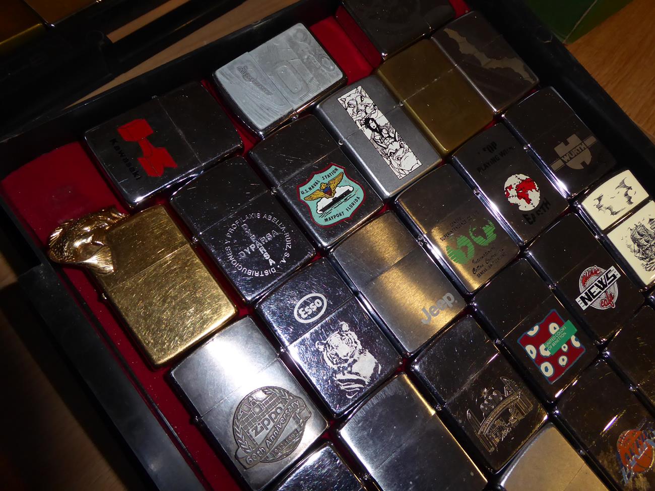 ~ A collection of Zippo lighters including advertising examples (3 trays) - Image 6 of 11