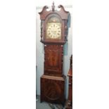 A mahogany 8-day white dial longcase clock, painted dial signed Illingworth Holbeck, circa 1830
