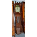 A Victorian thirty hour longcase clock with painted arched dial