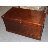 A stained pine blanket box, 100cm by 53cm by 54cm high