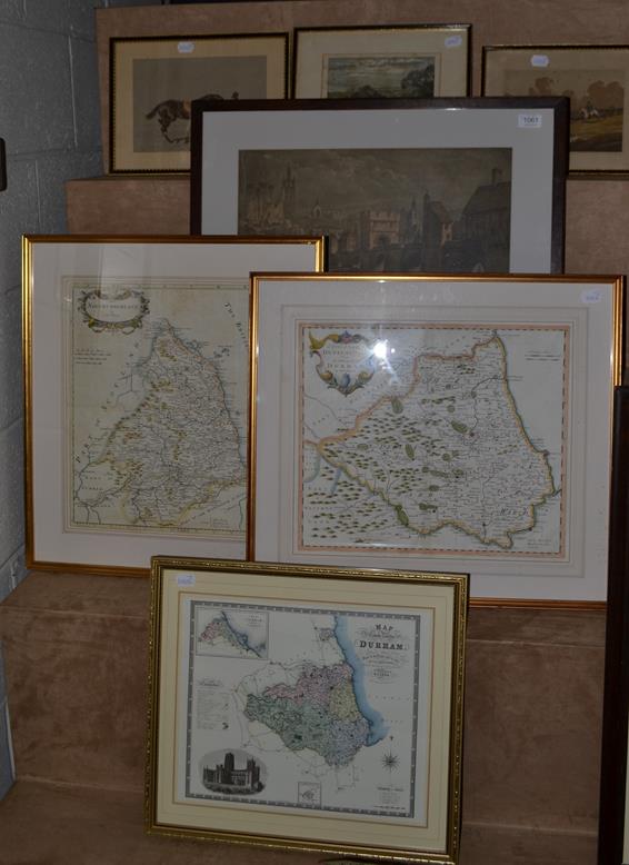 After Robert Morden ''Northumberland'' & ''Durham'', coloured maps, together with a further modern - Image 2 of 4