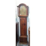An oak 8-day longcase clock, arch brass dial Thos Radford, Leeds, strike/silent selection in the