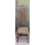 A late 18th / early 19th century provincial oak hall chair (a.f.)