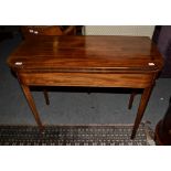 George III mahogany fold-over card table