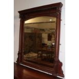 A late 19th century mahogany over mantel mirror, approx 140cm by 146cm