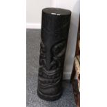 ~ A 20th century ebonised carved Maori style totem