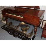 A 19th century mahogany and rosewood Clementi & Company, London, square piano, 180cm by 72cm by 87cm
