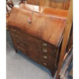 A George III mahogany bureau, 105cm by 49cm by 107cm high