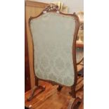 A French walnut fire screen