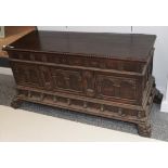 ~ A carved wood Continental coffer