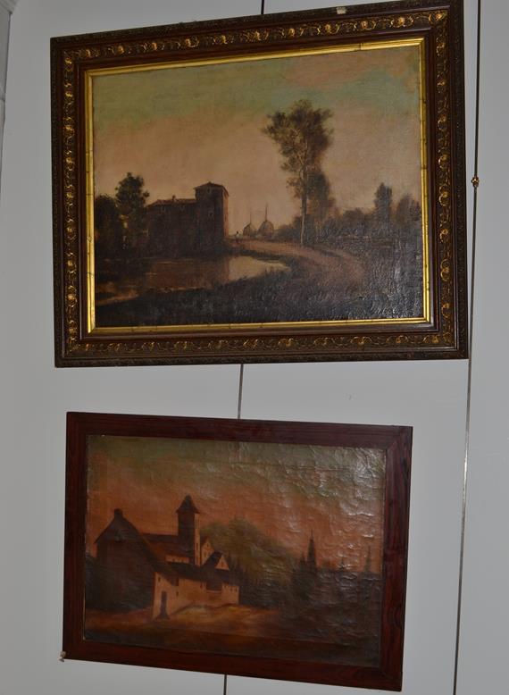 ~ A* Girbal (19th/20th century), View of a monastery in a landscape, signed oil on canvas, - Image 3 of 3