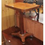 A 19th century rosewood occasional table the faceted standard on a waisted platform base, 64cm by