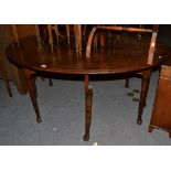 A 19th century oak gateleg table, 173cm by 143cm by 77cm high