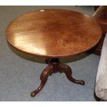 A George III circular mahogany tripod table, 87cm diameter by 71cm high