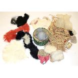 Quantity of Mainly Ladies' Costume Accessories including a 1930s cream silk shawl, embroidered