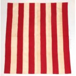 Late 19th Century Turkey Red and White Strippy Quilt, with stylish alternating rows of quilting,