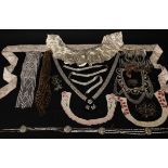 Assorted Mainly Early 20th Century Trims and Accessories for Costume, comprising lengths of bead