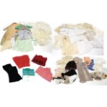 Assorted Circa 1920s and Later Costume Accessories, comprising silk and lace underwear petticoats,