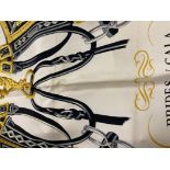 Hermes 'Brides de Gala' Silk Scarf, within a black border, boxed