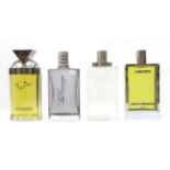 Gentlemen's Large Glass Dummy Factice Bottles and Stoppers, including Les Copains L'Homme in a