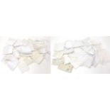 Assorted White Linen and Cotton Cloths, tray cloths with lace and crochet trims, drawn thread work