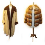 Revillon Red Fox Long Sleeved Jacket with zip fastening; and a Circa 1930s Cream Astracan Long