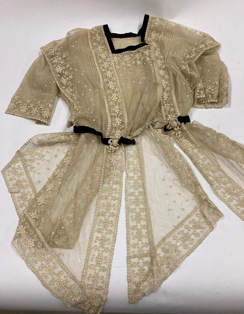 Assorted Lace Costume Accessories and Other Items, comprising toddler's cream silk dress, another in - Image 2 of 13