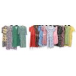 Circa 1940-50s Cotton Day Dresses and Other Items, comprising cotton floral printed long sleeve