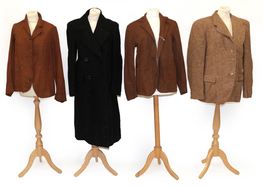 Circa 1940s Costume Bearing the CC41 Label, comprising a brown wool jacket with three button - Image 2 of 7