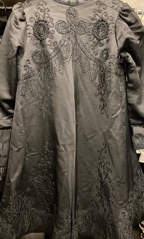 Victorian Costume, including a black figured silk two-piece of fitted bodice with long sleeves, - Image 4 of 7