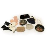 Assorted Circa 1920-30s Ladies' Evening Costume Accessories, a Nora, Rue de Pont-Thabor Paris