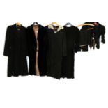 Late 19th/Early 20th Century Ladies' Clothing, comprising a black silk bodice with buttons to the