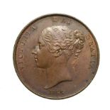 Victoria, 1848/6 Penny. Obv: Young head left, W.W. on truncation, 1848/8 below. Rev: Britannia