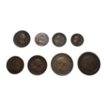 George III, A Collection of 8 x Copper Coins consisting of: 1797 ''cartwheel'' penny. Soho Mint,