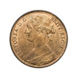 Victoria, 1863 Penny. ''Bun head'' type. Obv: 6, Laureate and draped bust left, hair tied in a