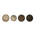 George IV, A Group of 4 x Coins consisting of: 1824 shilling. Obv: Laureate head of George IV