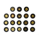 A Collection of 19 x World Gold Coins consisting of: Andorra, gold proof five diners. 1.56g .999