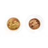 Elizabeth II, 1997 Gold Proof Two-Coin Set. Comprising a 1997, 'Britannia' proof £25 1/4 oz .999