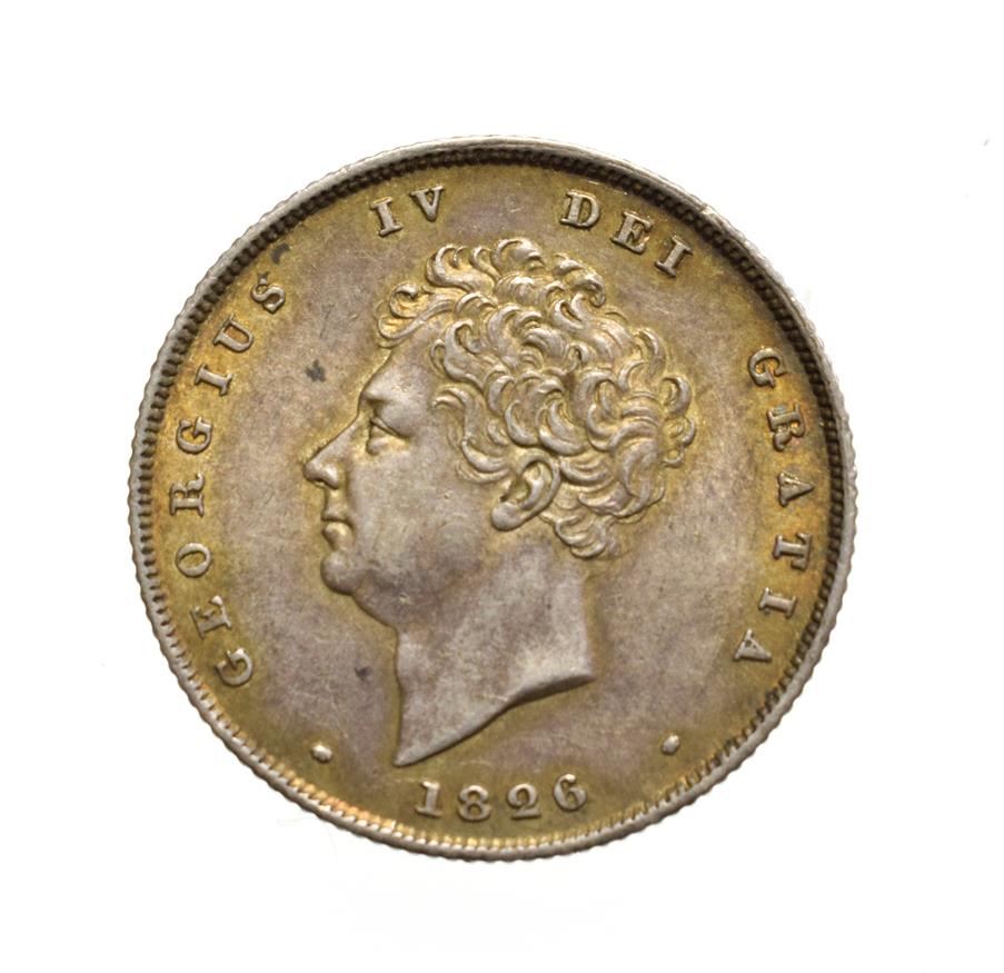 George IV, 1826 Shilling. Obv: Bare head of George IV left. Rev: Lion on crown. S. 3812. Good